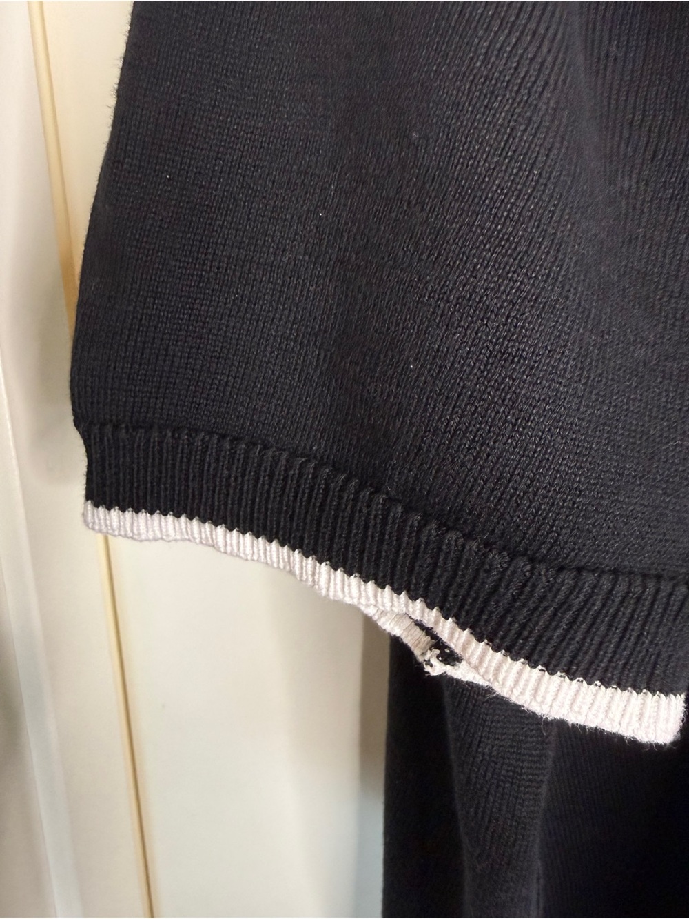 Women’s Halogen Black Knit Polo with White Trim, 3X - Picture 7 of 12
